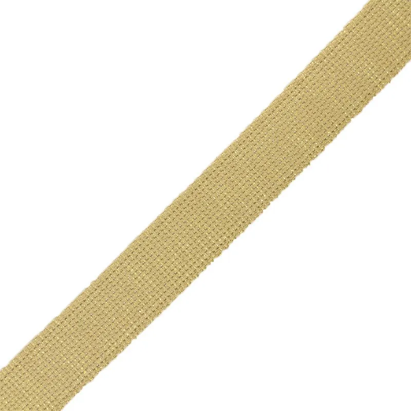 Sangle polyester lurex 30 mm - ocre/doré