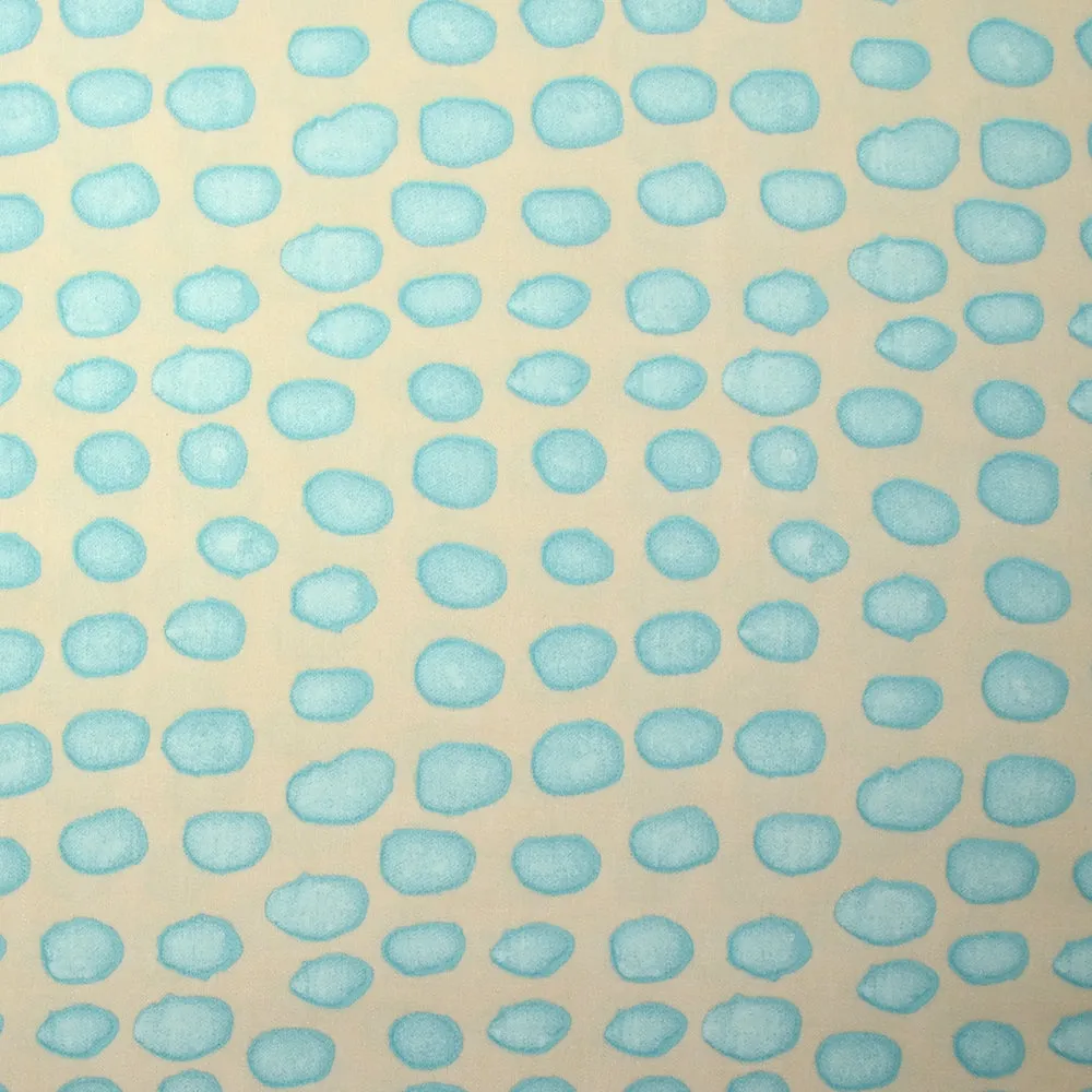 Satin de viscose imprimé cellule bleue fond écru