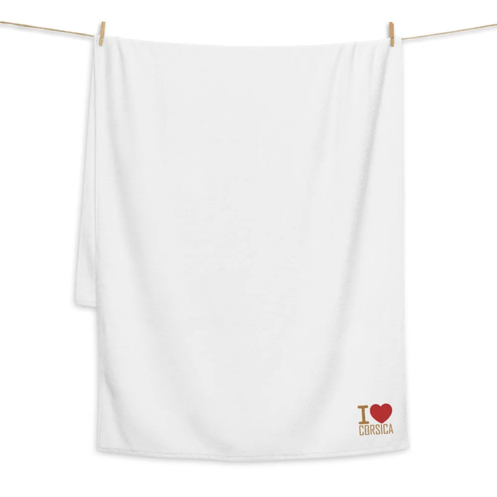 Serviette de bain grande taille I Love Corsica