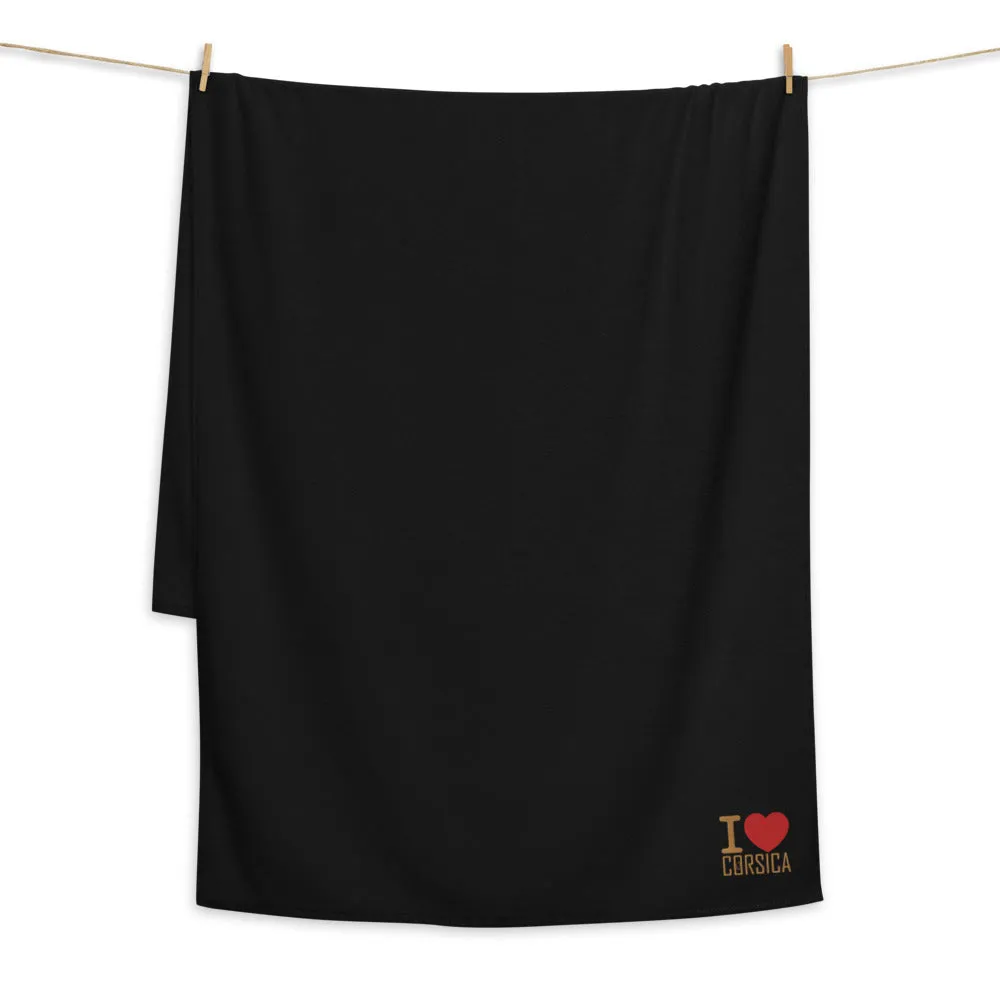 Serviette de bain grande taille I Love Corsica