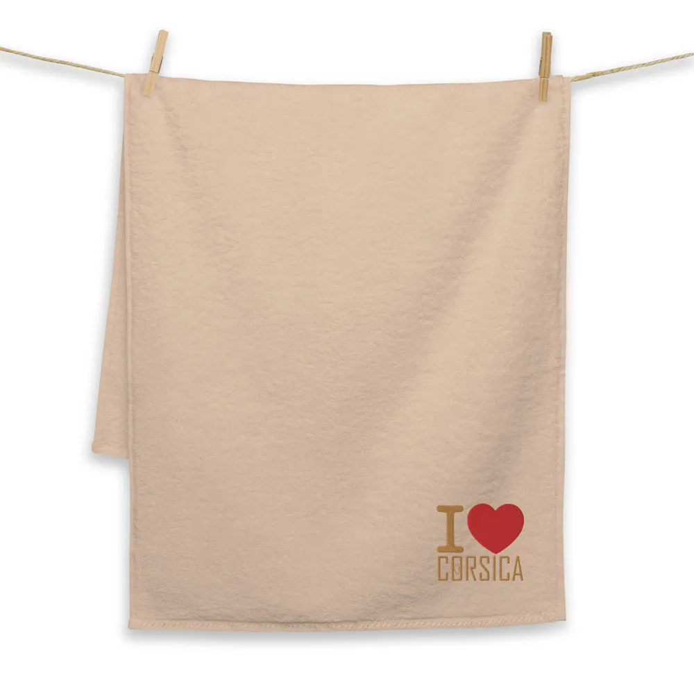 Serviette de bain grande taille I Love Corsica