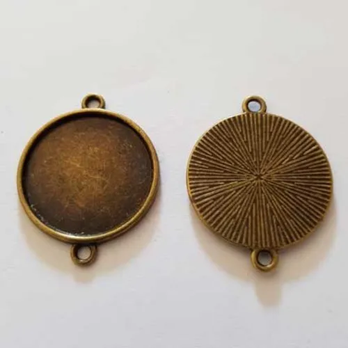 Support cabochon 20 mm n°02-2 anneaux