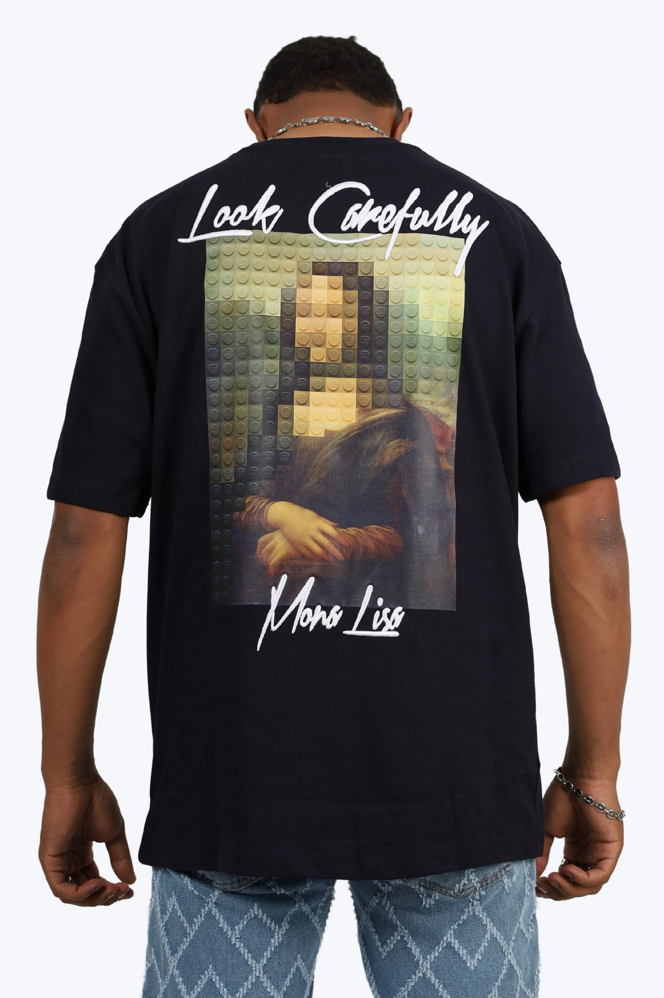 T-SHIRT MONA LISA - BLEU MARINE