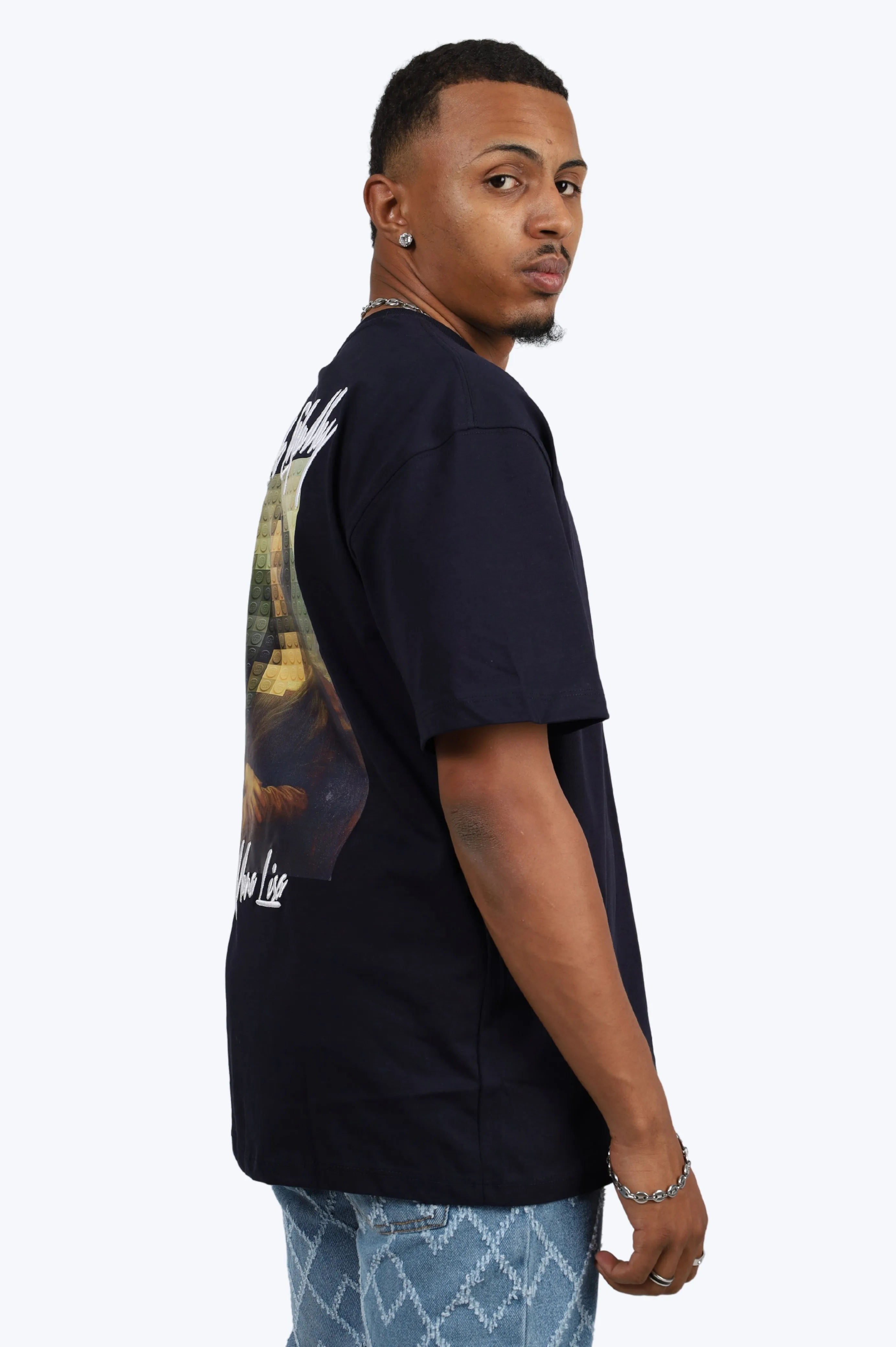 T-SHIRT MONA LISA - BLEU MARINE