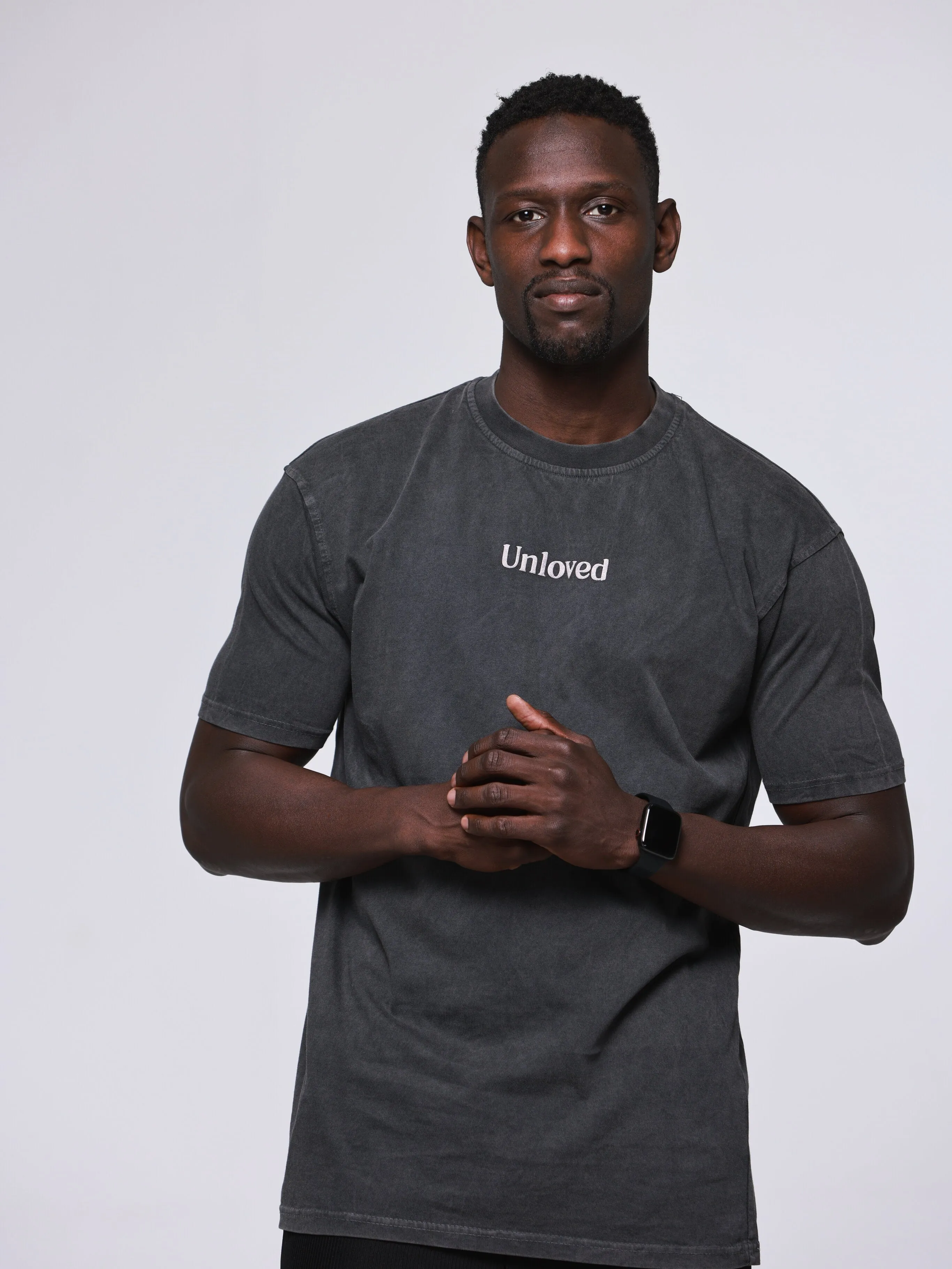 T-SHIRT UNLOVED 100% COTON - GRIS FONC