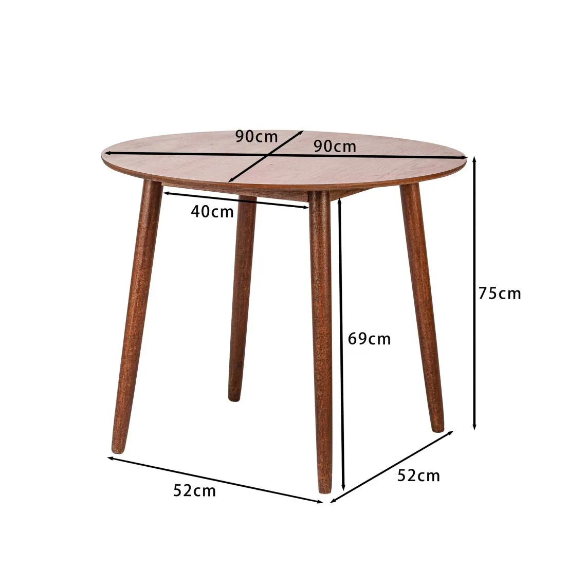 Table a Manger 4 personnes Ronde Bois  | 3 Suisses