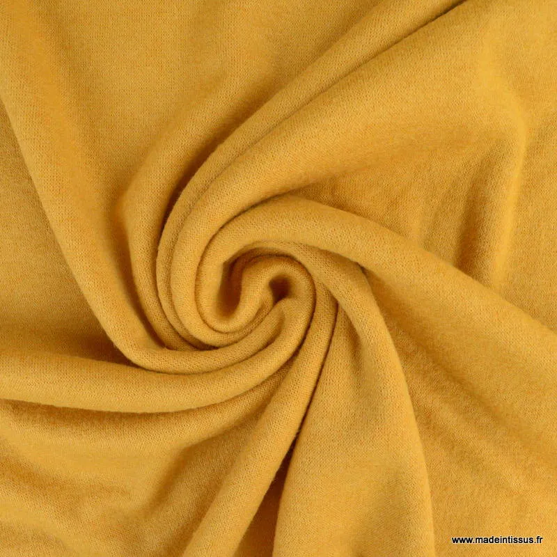 Tissu maille tricot coloris Moutarde