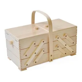 Travailleuse en bois anse ronde - 3 étages