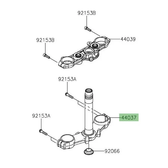 Té de fourche inférieur Kawasaki Z900 (2017-2024) | Moto Shop 35