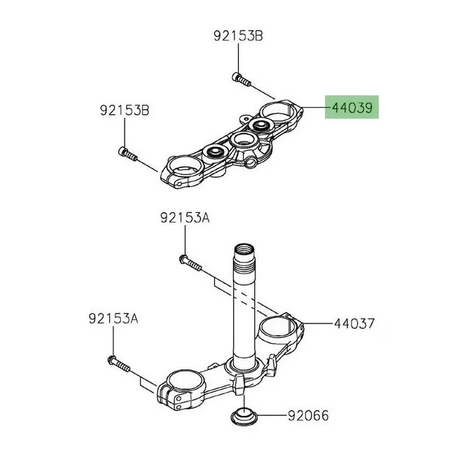 Té de fourche supérieur Kawasaki Z900 (2017-2024) | Moto Shop 35