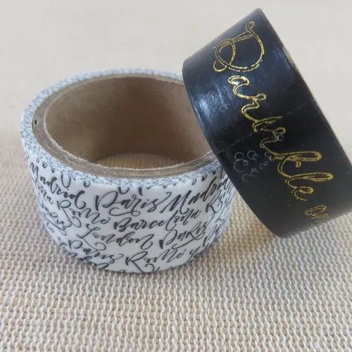 Washi tape masking tape scrapbooking - longueur 3 mètres / 2pcs
